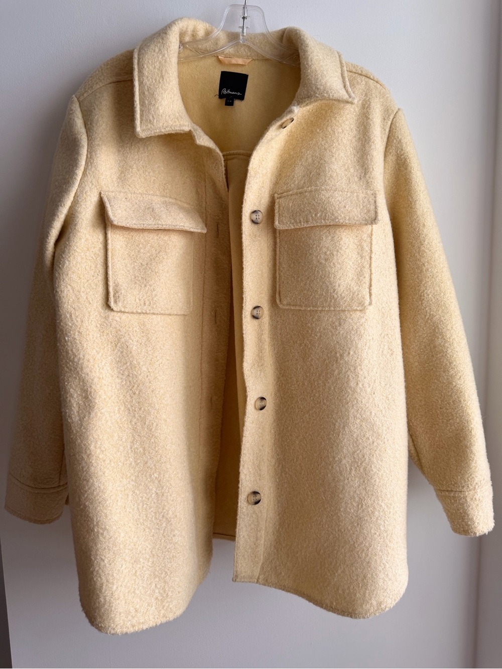 Reitmans Yellow Teddy Shacket with Patch Pockets